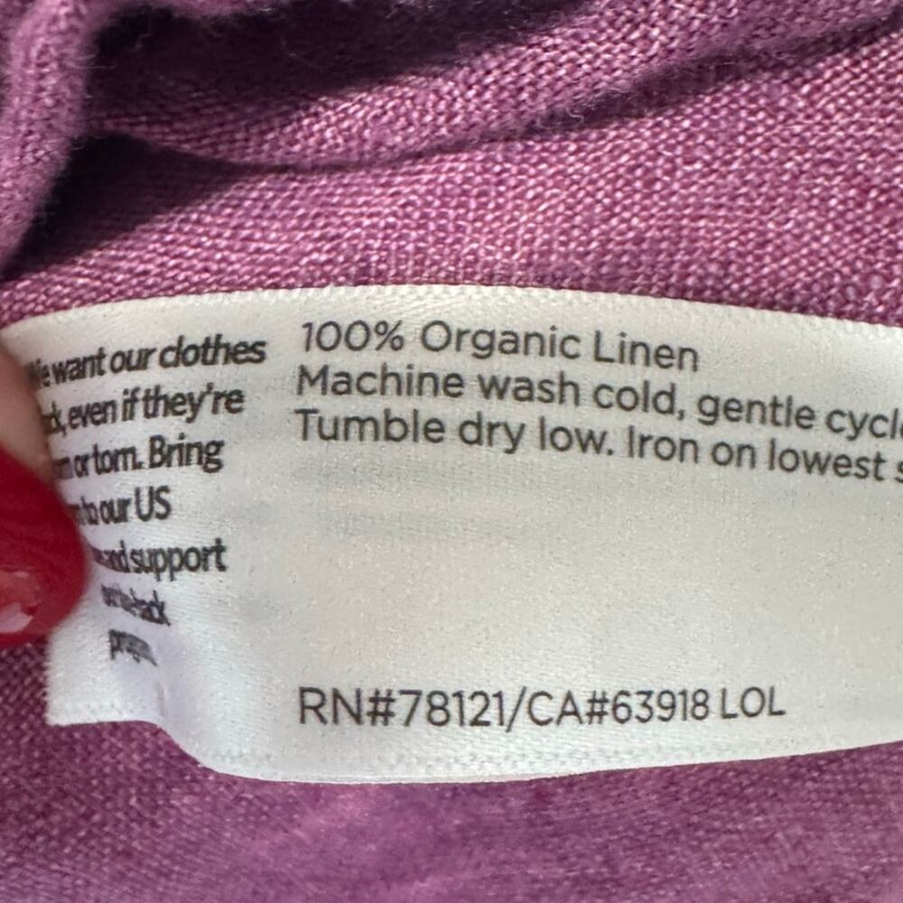 Eileen Fisher Delave Cropped Lantern Pants Organic Linen Raspberry Size Large - Picture 7 of 9